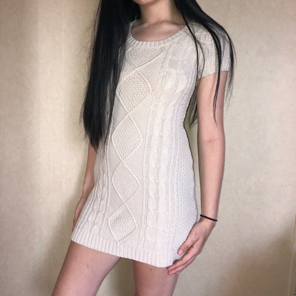 Pink Rose Sweater Dress